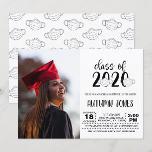 Klass av 2020-tema med foto inbjudningar