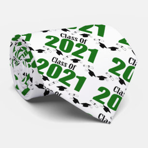 Klass av 2021 års Caps och diplom (Grönt) Slips