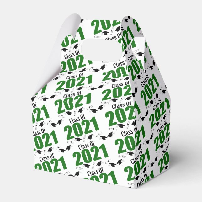 Klass av 2021 Studenten-favoritboxar (Grönt) Presentaskar (Framsidan Sidan)