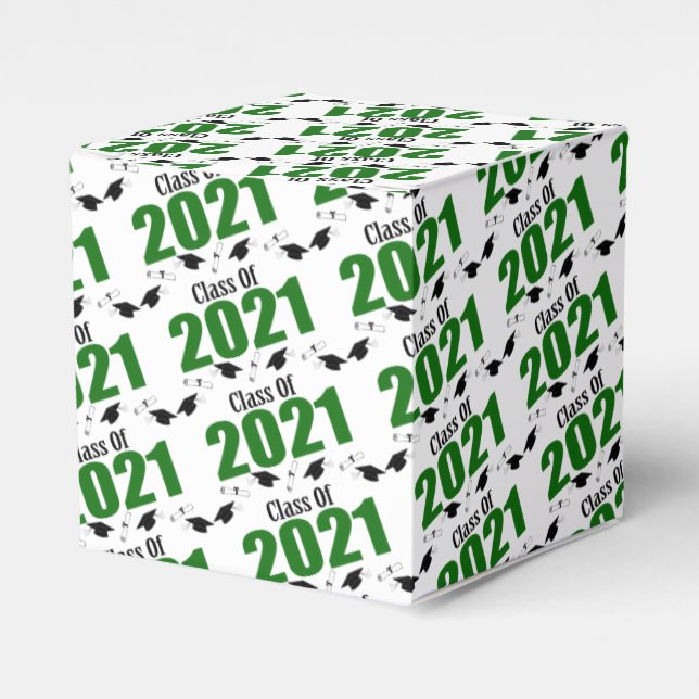 Klass av 2021 Studenten-favoritboxar (Grönt) Presentaskar (Framsidan Sidan)