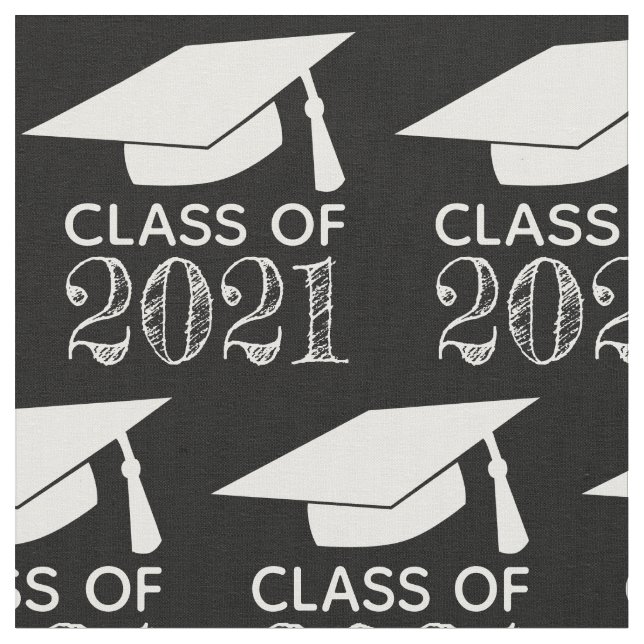 Klass av 2021 Studentmössa Black Tyg (Närbild)