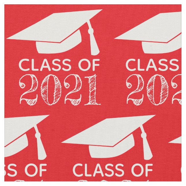 Klass av 2021 Studentmössa Red eller Select Färg Tyg (Närbild)