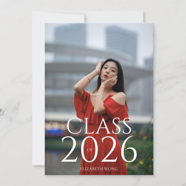 Klass av 2022 Anpassningsbar Text Foto Modern Stud Meddelande (Framsida)
