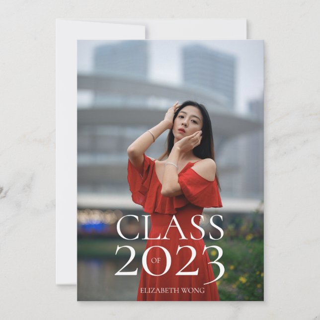 Klass av 2022 Anpassningsbar Text Foto Modern Stud Meddelande (Framsida)
