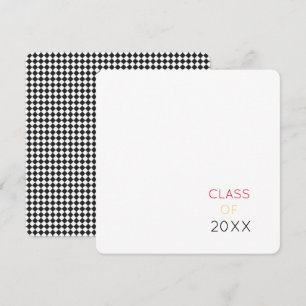 KLASS AV 2022 års Black White Check School Färg Tack Kort
