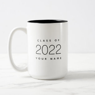 Klass av 2022 Simple Modern Anpassningsbar Black a Två-Tonad Mugg