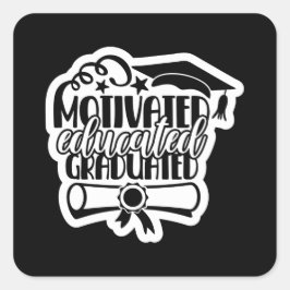 Klass av 2022 Student Gratulerar om Grad Fyrkantigt Klistermärke