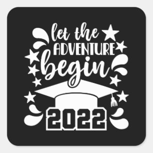 Klass av 2022 Student Gratulerar om Grad Fyrkantigt Klistermärke