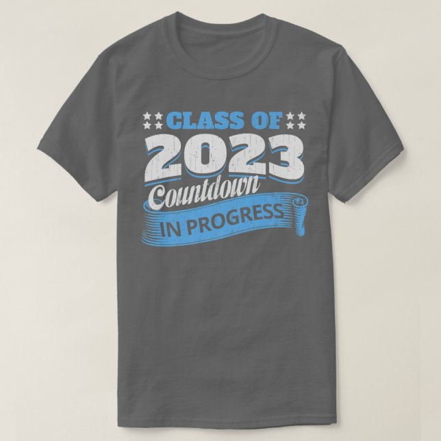 Klass av 2023 Countdown Funny Student Student Gra T Shirt (Design framsida)