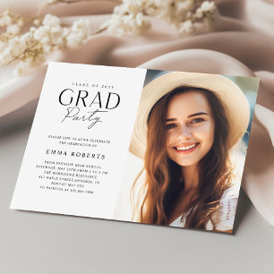 Klass av 2023 Elegant Photo College Graduation Inbjudningar