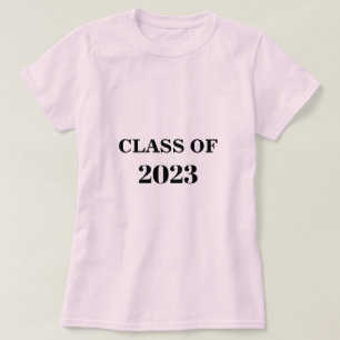 Klass av 2023 enkel minimal Studenten-Ljus rosa T Shirt