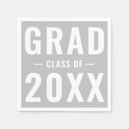 Klass av 2023 light grått modern typografi pappersservett