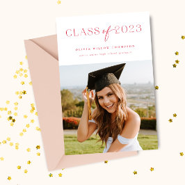 Klass av 2023 Photo Studenten inbjudan Red