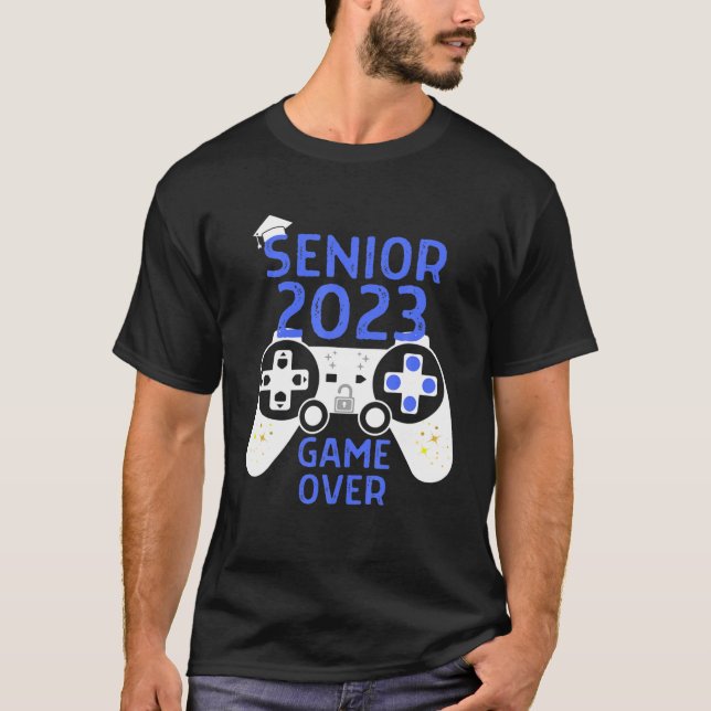 Klass av 2023: Senior Video Game over School Gamer T Shirt (Framsida)