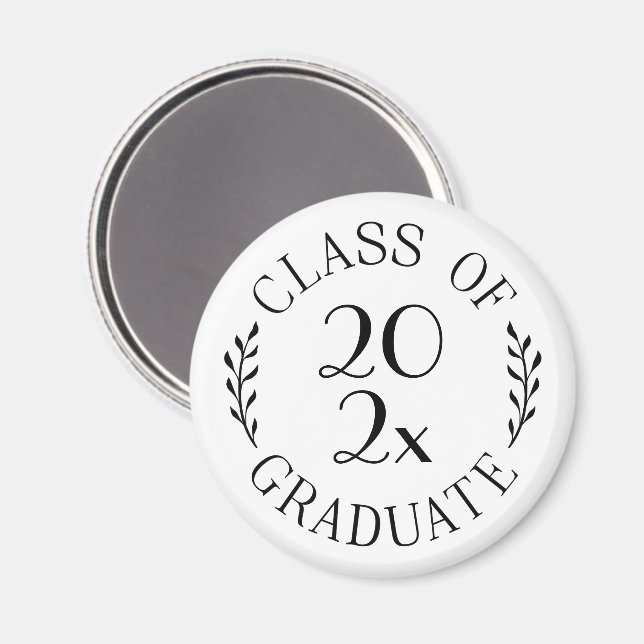 Klass av 2023 Student Chic Black Typography Magnet (Front/Back)