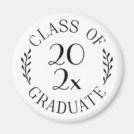 Klass av 2023 Student Chic Black Typography Magnet