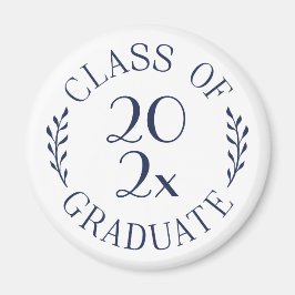 Klass av 2023 Student Chic Navy Typography Magnet