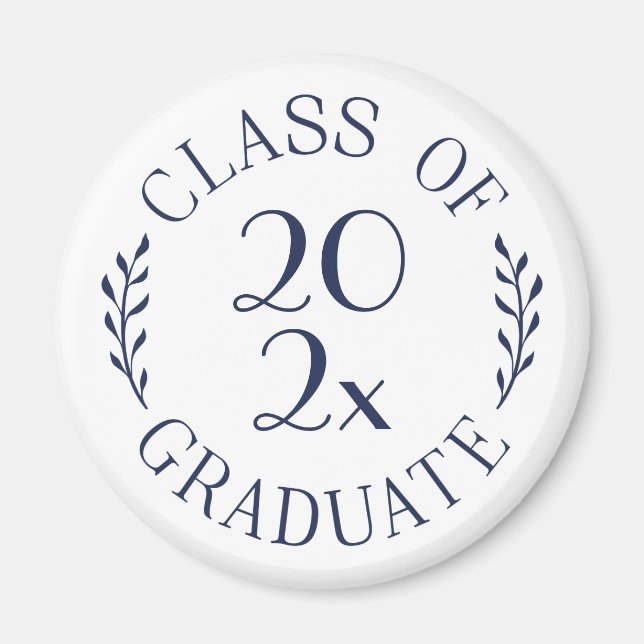 Klass av 2023 Student Chic Navy Typography Magnet (Framsidan)