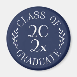 Klass av 2023 Student Chic Typography Navy Blue Magnet