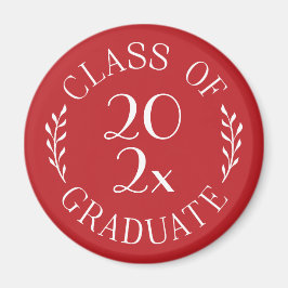 Klass av 2023 Student Chic Typography Red Magnet