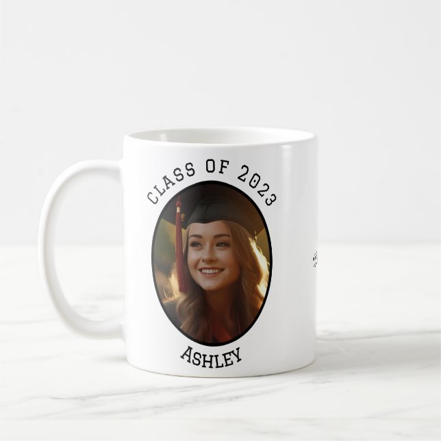 Klass av 2023 Studenten Gift Photo Kaffemugg (Vänster)