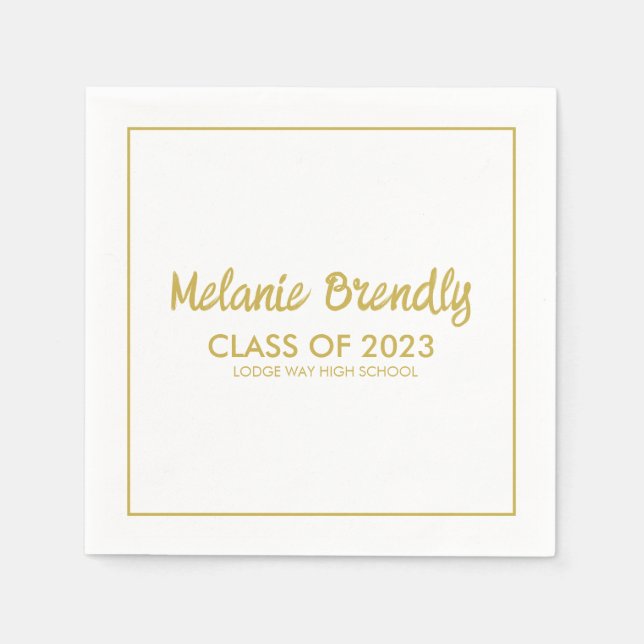 Klass av 2023 Studenten-penselskript Pappersservett (Framsidan)