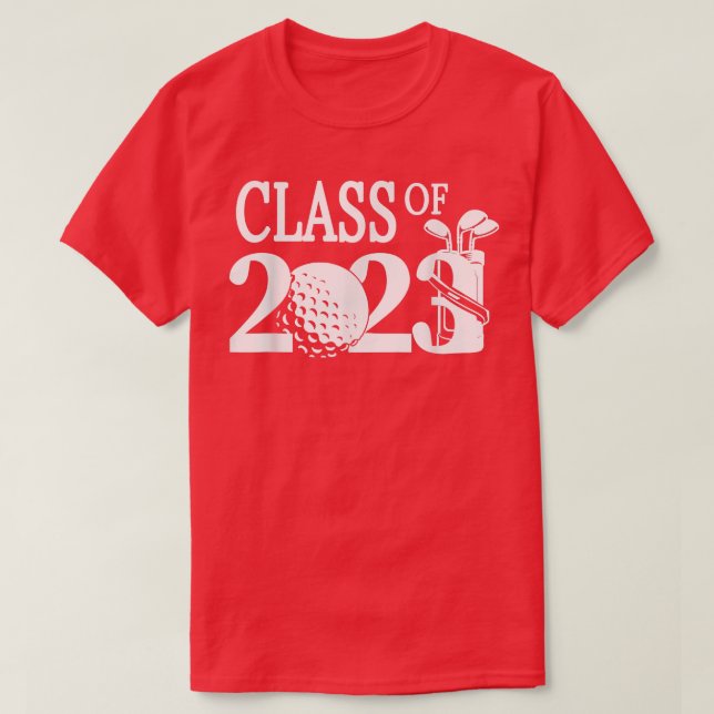 Klass av 2023 Studenten Senior Golfer Player T Shirt (Design framsida)