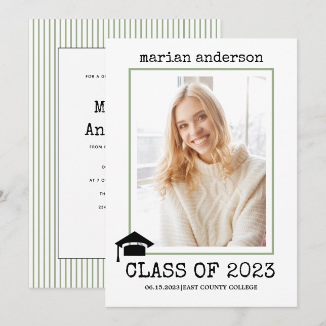Klass av 2023-typsbild studenten inbjudningar (Fram/baksida)