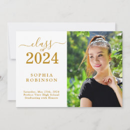 Klass av 2024 års meddelande om fotoenkel Studente Inbjudningar