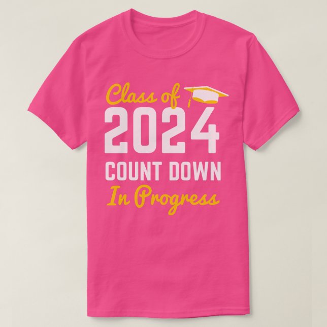 Klass av 2024-beräkning nedåt under pågående först t shirt (Design framsida)