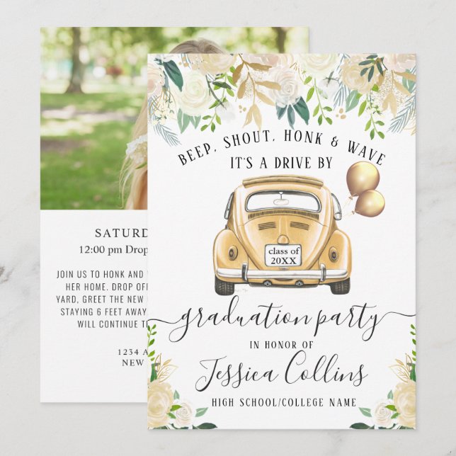 Klass av 2024-ENHET PHOTO-Studentfest Inbjudningar (Fram/baksida)