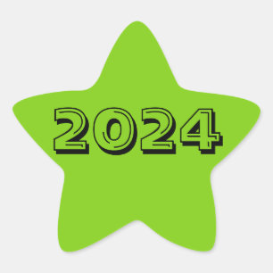 Klass av 2024 Gult Grönt Star Sticker från Janz Stjärnformat Klistermärke