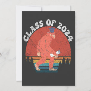 Klass av 2024: Lustigt Studenten Bigfoot Retro Gif Meddelande