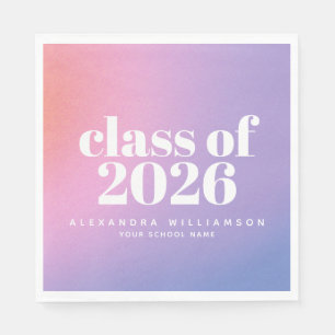 Klass av 2024 Trendig Lila Gradient Anpassningsbar Pappersservett