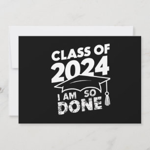 Klass av 2024 Utfärdat i Studenten funny Student Inbjudningar