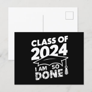 Klass av 2024 Utfärdat i Studenten funny Student Vykort