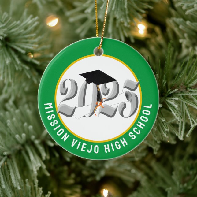 Klass av 2025 Anpassningsbar Photo Studenten Julgransprydnad Keramik (Träd)