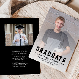 Klass av 2025 års meddelande från Photos Black Stu Inbjudningar