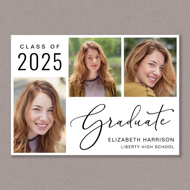 Klass av 2025 års meddelande om fotoskript Student (Cherish the milestone: share your graduate's achievement with a custom photo graduation announcement)
