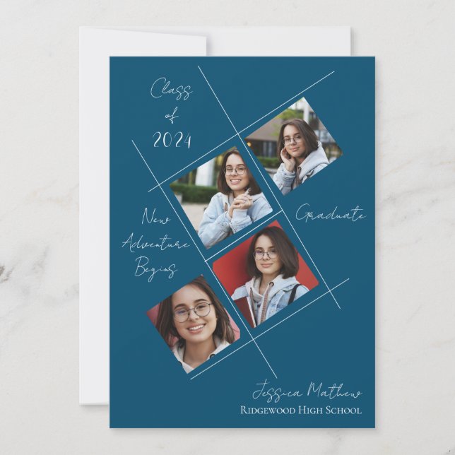 Klass av 2025 års meddelande om multifoto Studente Inbjudningar (Framsida)