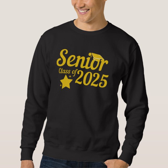 Klass av 2025 års pensionsålder Studenten 2025 Til Lång Ärmad Tröja (Framsida)