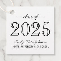 Klass av 2025 Elegant Vit Studentfest
