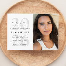 Klass av 2025 enkelt svartvit foto studenten