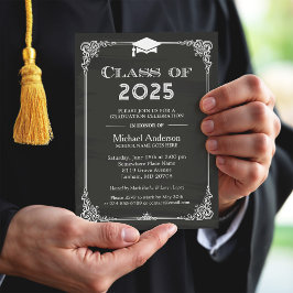 Klass av 2025 Grad Cap Studenten Inbjudningar