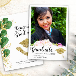Klass av 2025 Grad Photo Elegant Girl Studenten Meddelande