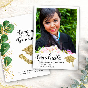 Klass av 2025 Grad Photo Elegant Girl Studenten Meddelande