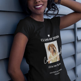 Klass av 2025 gratulerart foto-student-gradsskript t shirt