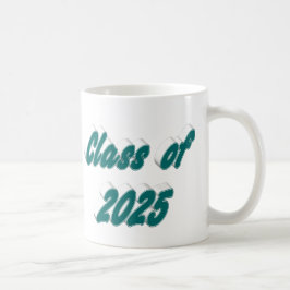 Klass av 2025 grönt typografi studenten kaffemugg