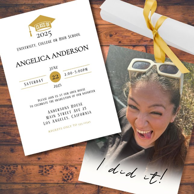 Klass av 2025 "Jag gjorde det" Photo Student Inbjudningar (Skapare uppladdad)