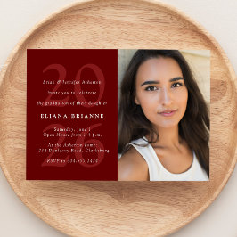 Klass av 2025 klassisk röd studentfest inbjudningar